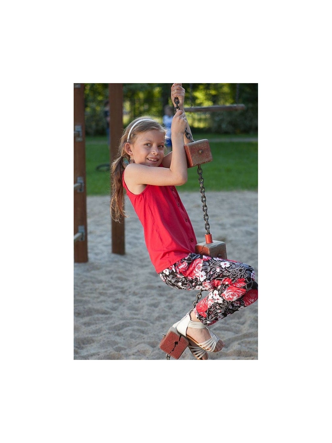 Girls\' black floral pants DZ6012 - Online store - Boutique